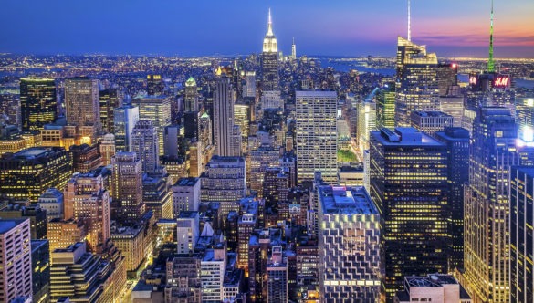 Manhattan New York skyline at night