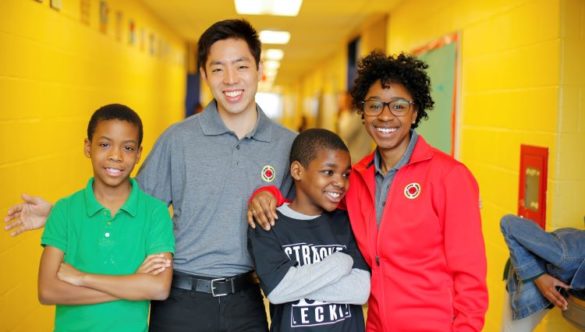Students and AmeriCorps member