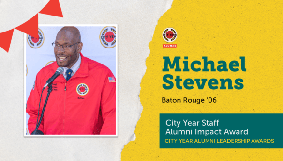 City Year alum and staff member Michael Stevens, 2023 Staff Alumni Impact Award winner
